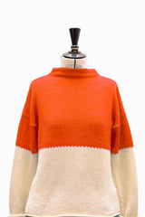Pull en laine merinos bicolore
